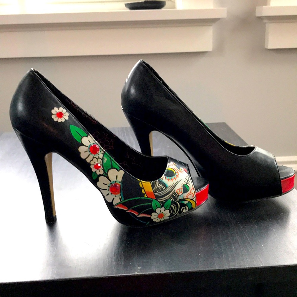Day of the dead vintage inspired heels